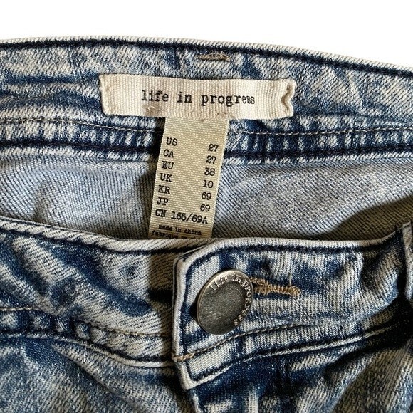 Life in Progress Women's Acid Wash Distressed Jeans Size 27 Slim Grunge Y2K - Picture 8 of 10